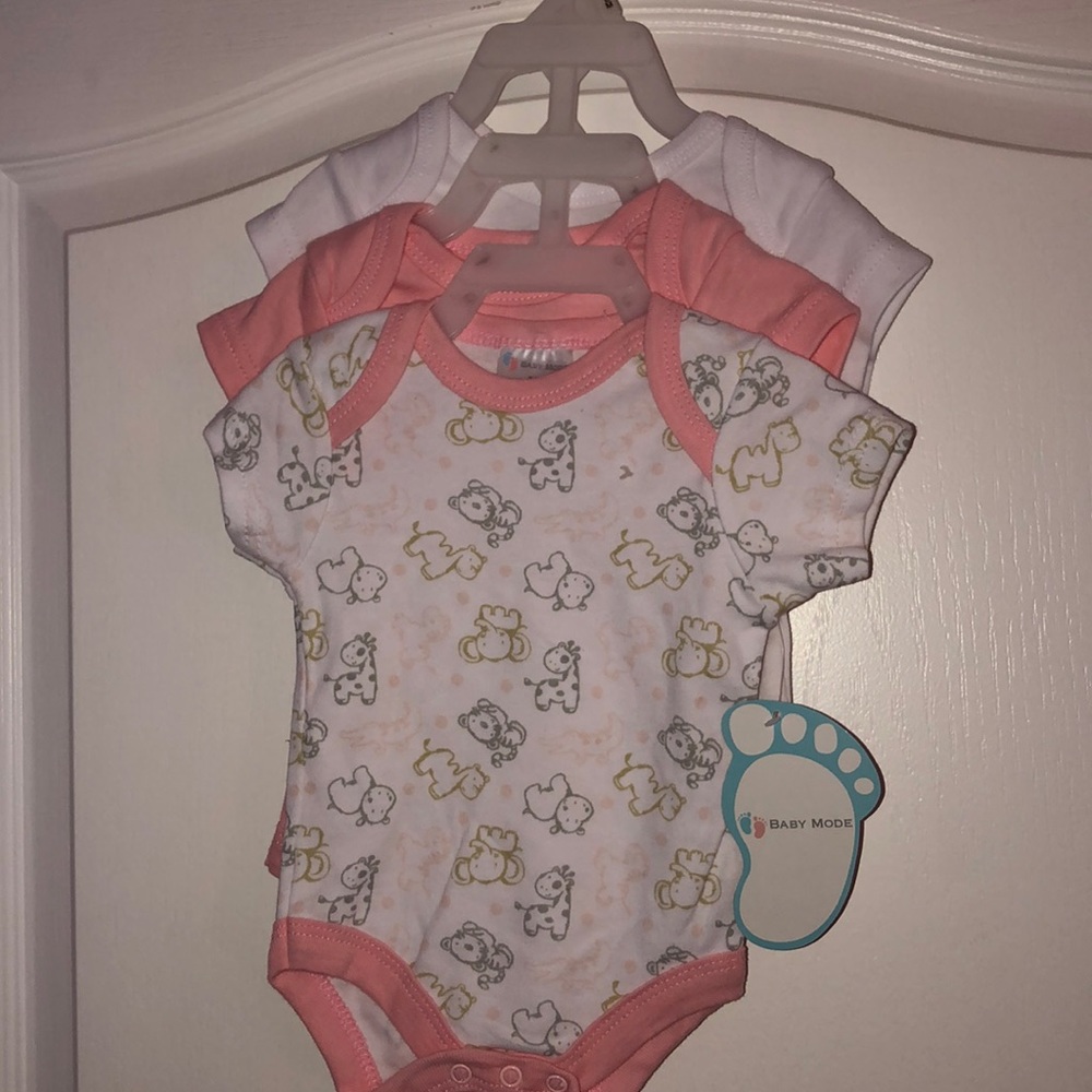 NEW 3-6 month baby girl onesies